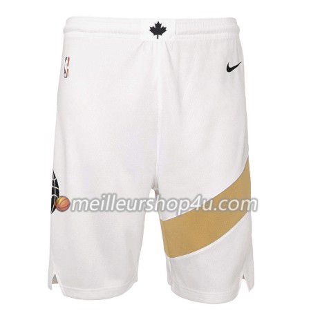 Homme NBA Toronto Raptors Shorts Blanc 2018-19 Nike Swingman
